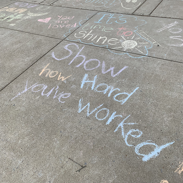 Teacher chalk messages