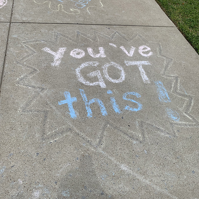 Teacher chalk messages