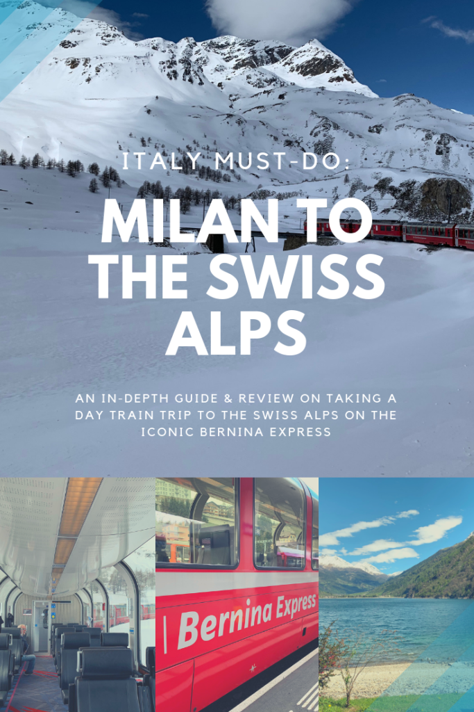 Milan to the Swiss Alps: Plan a day trip to visit the Swiss Alps. See the Alps on the Bernina Express. Full review of the Bernina Express, what you'll see, how long the tour will be and more. A must for any Italy vacation