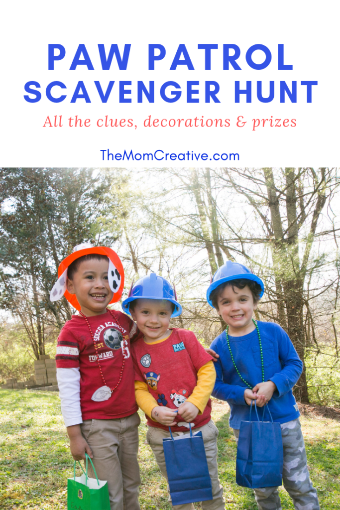 Paw Patrol Scavenger Hunt with prizes and clues