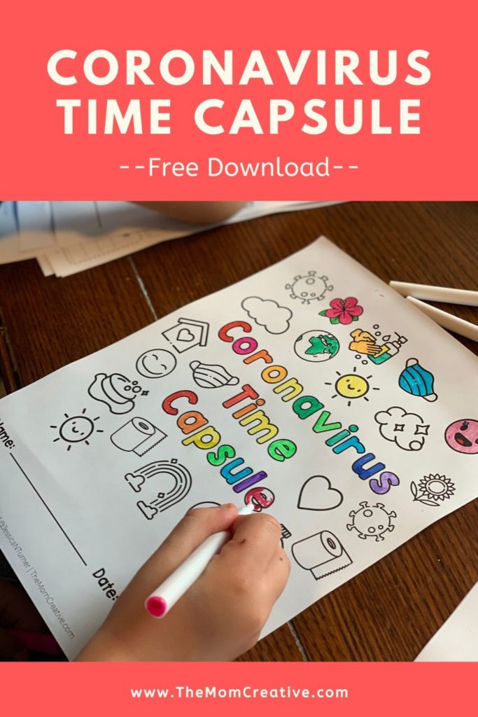 Coronavirus time capsule: free printable for kids and families + how to make a time capsule box and what to put inside