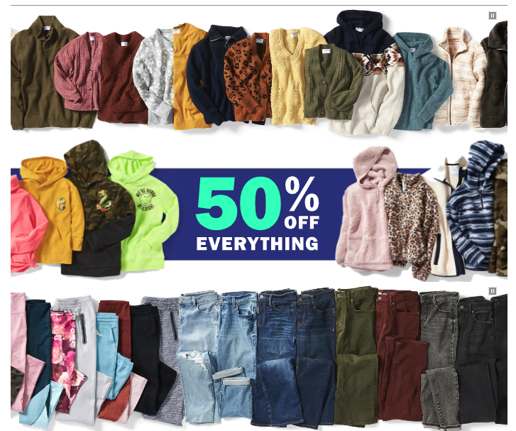 Expired 50% off Everything at Old Navy + Free Shipping