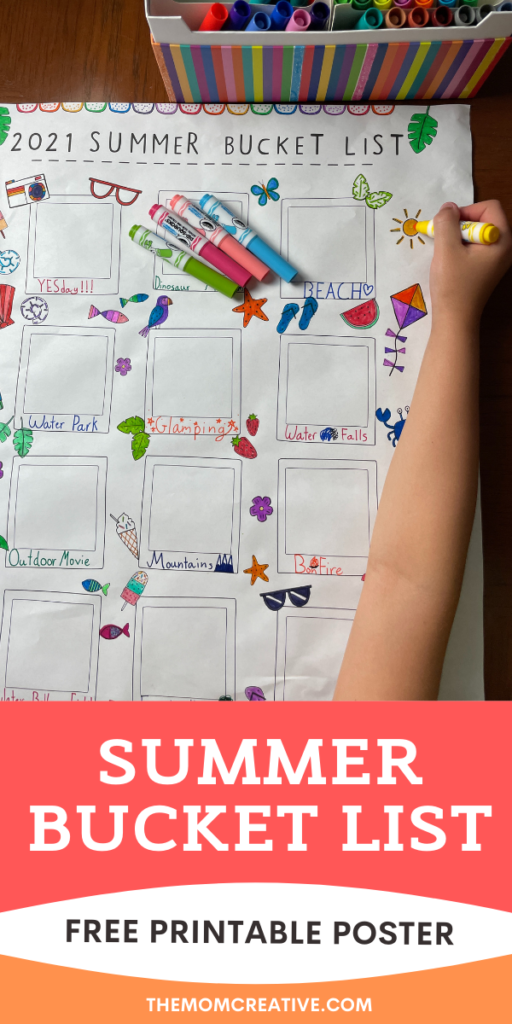 Free Summer Bucket List Printable Poster