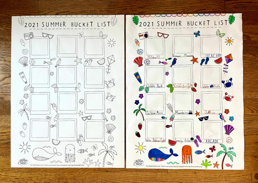 Summer bucket list printable