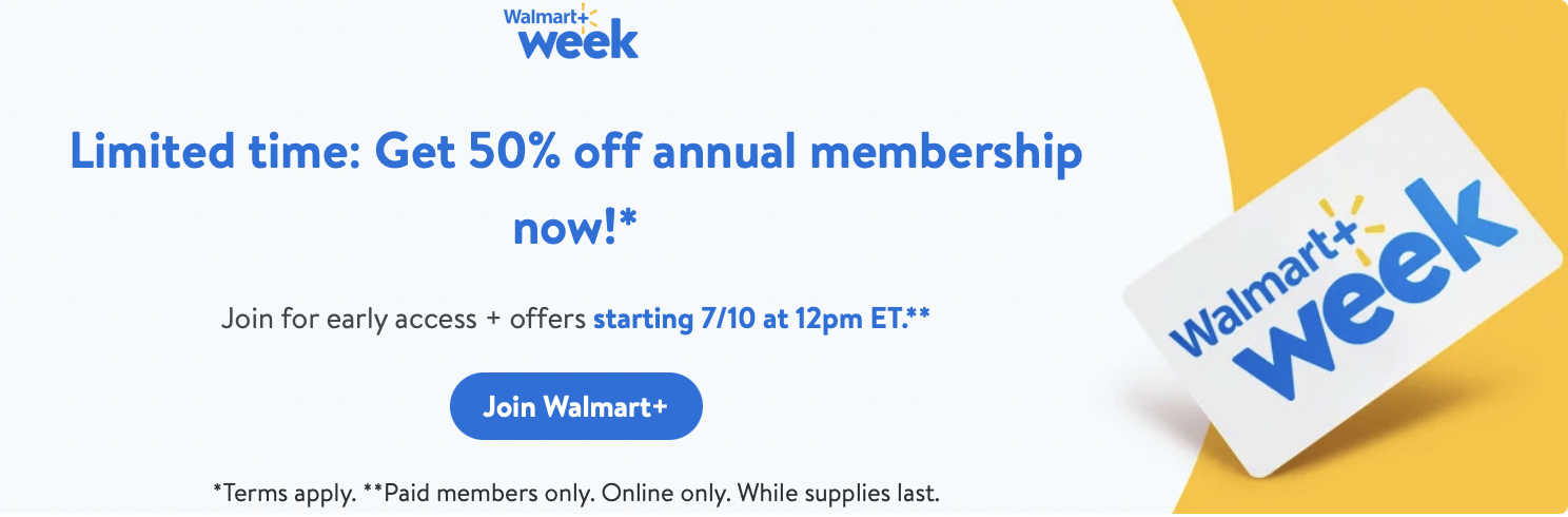 50% off Walmart + Membership